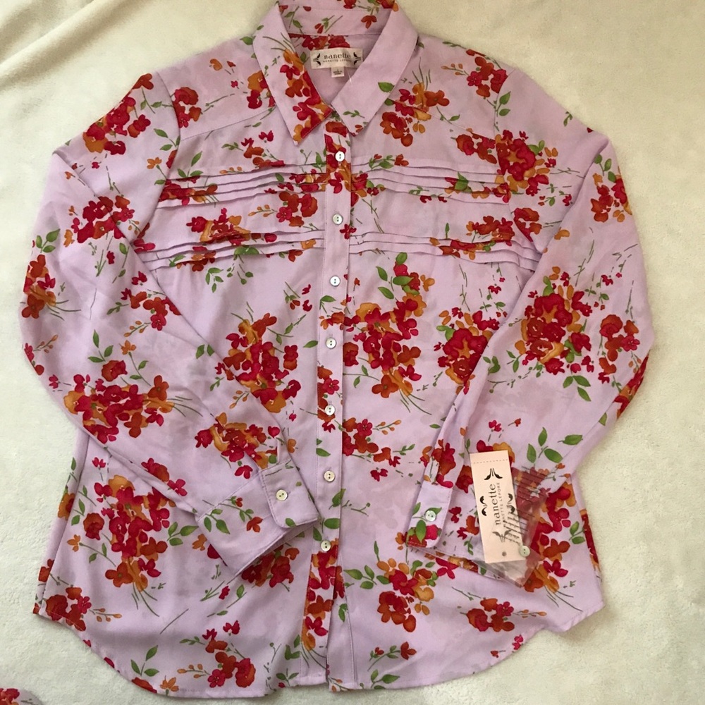 Nanette Lepore Floral Long Sleeve Shirt NWT